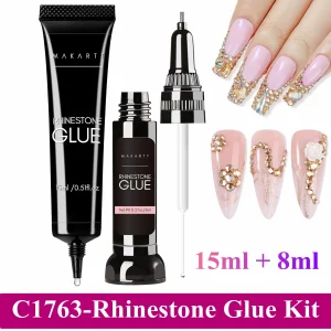 Makartt Nail Rhinestone Glue Set - Gel Nail Glue for Rhinestones